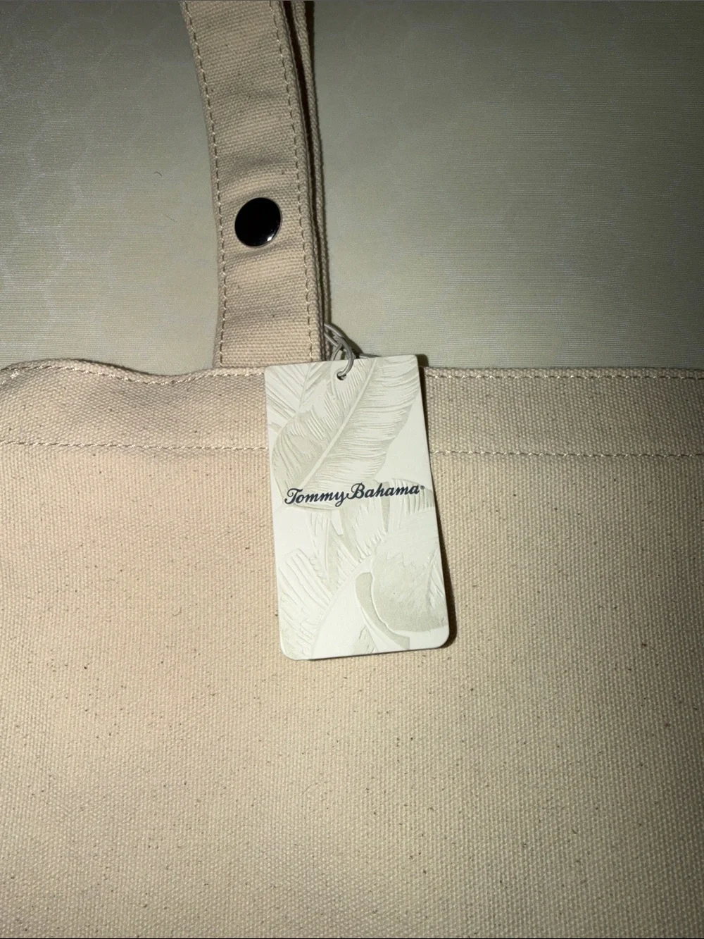 Tommy Bahama Pineapple Canvas Tote in Pink & Navy